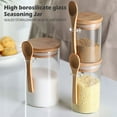 thumbnail image 3 of Glass Spice Jar Containers with Airtight Bamboo Lid and Spoon Food Storage Glass Canisters Clear Glass Container, 3 of 8