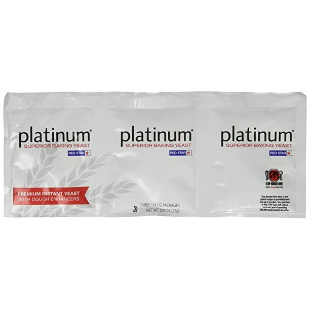 Red Star Platinum Yeast, Premium Instant, with Dough Enhancers three