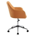 thumbnail image 6 of Home Office Chair,Modern Fabric Executive Desk Chair Accent Armchair with Lumbar Support,360°Swivel Adjustable Task Chair with Soft Seat,Vanity Chair with Metal Base for Bedroom Living Room,Orange, 6 of 7