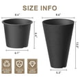 thumbnail image 2 of Exlonjet Tall Round Planter Set of 2, 13 Inch Tall Decorative Planter Pots for Outdoor Indoor Garden Patio Front Porch (Black), 2 of 6
