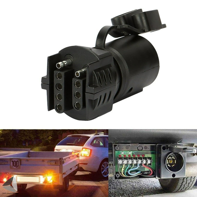Sixtyshades 2 in 1 Trailer Plug 7 Pin to 4 and 5 Flat Blade Wiht LED Tester & Dust Cover, for Trailer Tow Hitch - Walmart.com