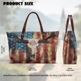 thumbnail image 6 of ZUXONGSY American Flag Cow Skull Print Tote Bag for Women Travel Tote Handbag Top Zipper Shoulder Purse Large Capacity Pu Leather Commuter Bags, 6 of 6