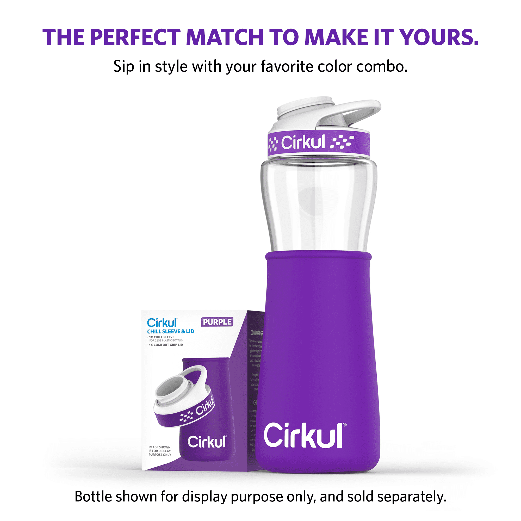 Cirkul Chill Sleeve & Comfort-Grip Lid for 22oz Bottle