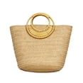 thumbnail image 2 of Bolso de Mano Tejido con Paja de Papel y Asa de Anilla de Ratán – Bolso de Playa de Verano para Mujer, Ideal para Viajes y Vacaciones., 2 of 6