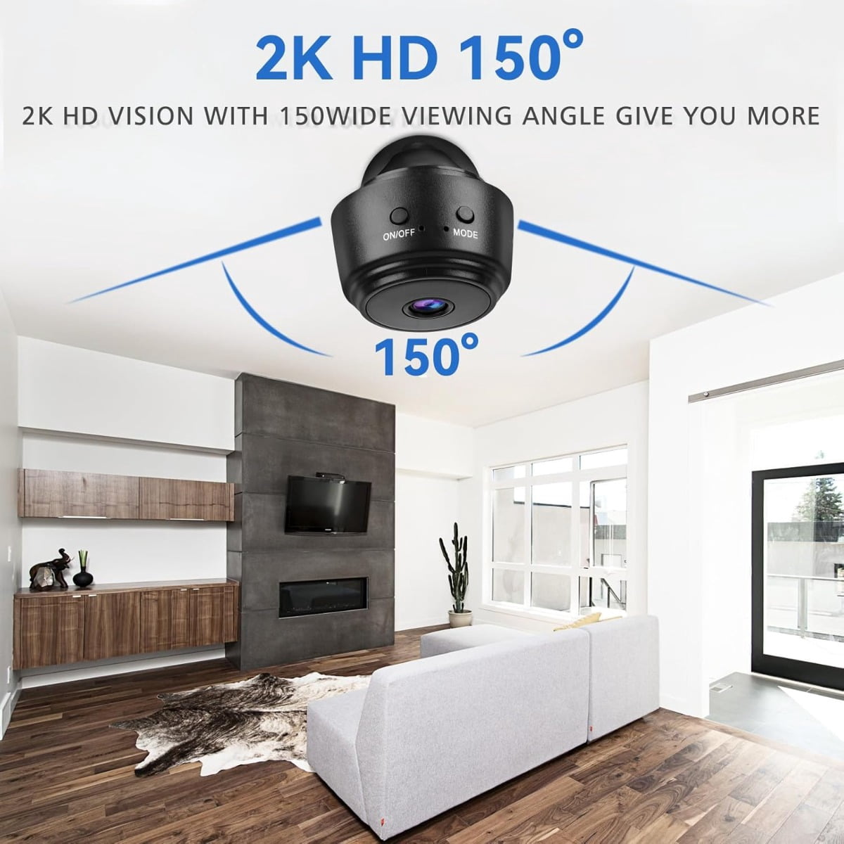 2K Mini WiFi Camera A9: Indoor Security Camera with Live Feed, Motion Detection & Night Vision, Baby/Pet Monitor (No SD Card)