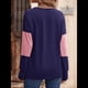 thumbnail image 5 of Blusas Elegantes e Informales para Mujer, con Bloques de Color, de Larga y Cuello en V, para Otoño. Azul XXL, 5 of 10
