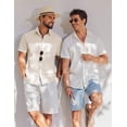 thumbnail image 4 of COOFANDY Mens Casual Button up Shirts Mens Lightweight Linen Shirt Wedding Guest Outfit, 4 of 6