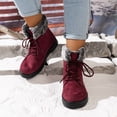 thumbnail image 5 of Fnooota Womens Cozy Boots, Warm Outdoor Non Slip Lace up Fur Lined Boots Winter Snow Wine Size 9.5, 5 of 5