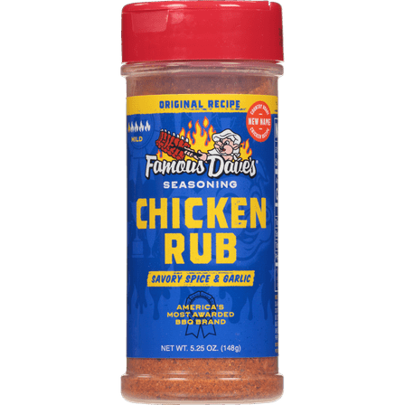 Famous Dave’s Chicken Rub Seasoning, Savory Spice & Garlic, 5.25 oz
