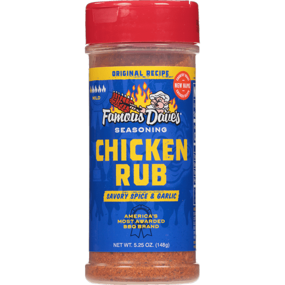 Famous Dave’s Chicken Rub Seasoning, Savory Spice & Garlic, 5.25 oz