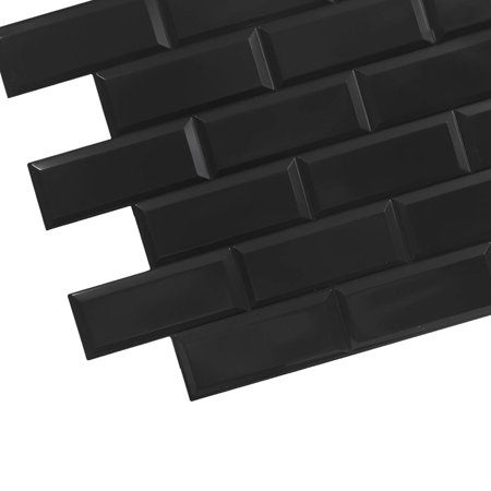 Dundee Deco's Black Faux Bricks PVC 3D Wall Panel, 3.2 ft X 1.6 ft, Interior Design Wall ...