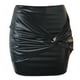 thumbnail image 3 of Gibobby faldas cargo de PU de color sólido para mujer Falda de cadera sexy de cintura alta de color sólido plisada(Negro, S), 3 of 5