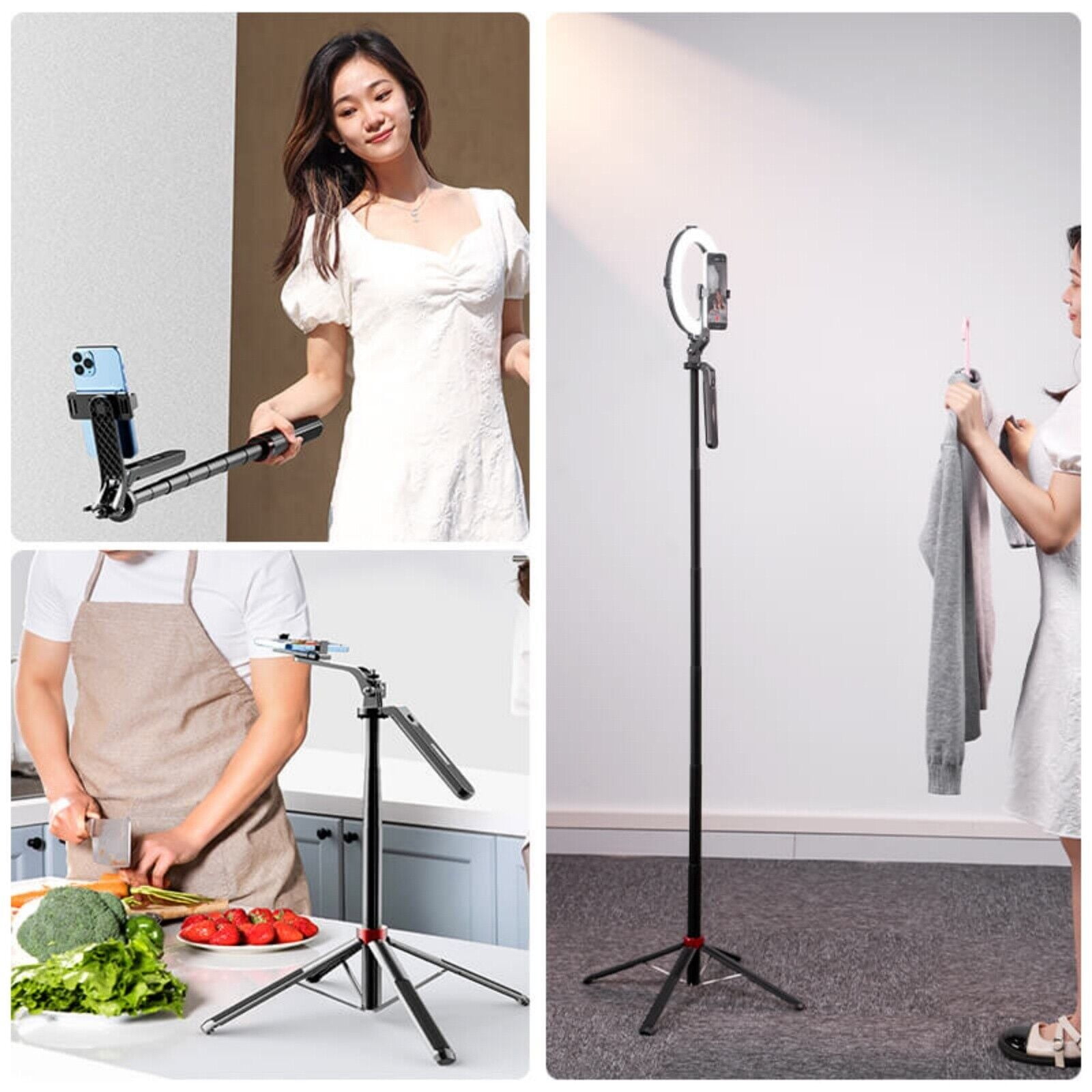 Ulanzi MA09 Bluetooth Selfie Stick Tripod – 3-in-1 Extendable Phone Stand for iPhone, Android, GoPro & Action Cameras