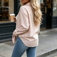 thumbnail image 6 of Ashirexll Winter Coats for Women Long Sleeve Solid Color Button Front Lapel Collar and Pockets Shirt Coats, 6 of 6