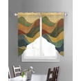 thumbnail image 3 of Vintage Green Yellow Swag Valances for Windows, Farmhouse Retro Art Rod Pocket Sheer Valances for Small Windows, Swag Toppers Light Filtering for Kitchen Living Room 2 Panels 36''x36'', 3 of 6