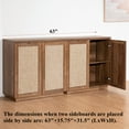 thumbnail image 5 of Hommpa Set of 2 Sideboard Buffet Cabinet Rattan Kitchen Storage Organizer Boho Farmhouse Accent Cabinets TV Console for Living Dining Room Coffee Bar for Party Holiday Festival Christmas Gift, Brown, 5 of 11
