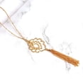 thumbnail image 4 of Collar de cadena Boho Qarigey Elegante Colgantes con borlas Oro Largo, 4 of 6