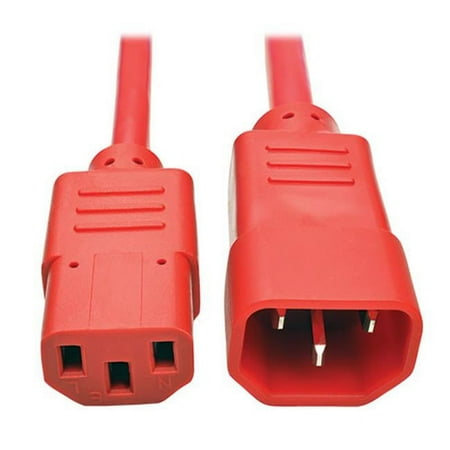 UPC: 0037332198853 | Tripp Lite 3 IEC-320-C14 to IEC-320-C13 Male/Female Standard Computer Power Extension Cord Red