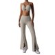 thumbnail image 1 of Gibobby Conjunto de yoga para mujer Vestido de yoga de ocio de color sólido para mujer Hollow Sexy Beauty Back Sports Fitness Suit Yoga Suit(Caqui,M), 1 of 4