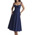 thumbnail image 2 of Robe Maxi à Encolure Carrée Y2k pour Femmes, Décolleté Plongeant, Bustier Sans Manches, Robe Midi à Bretelles Spaghetti pour Sortir, 2 of 5