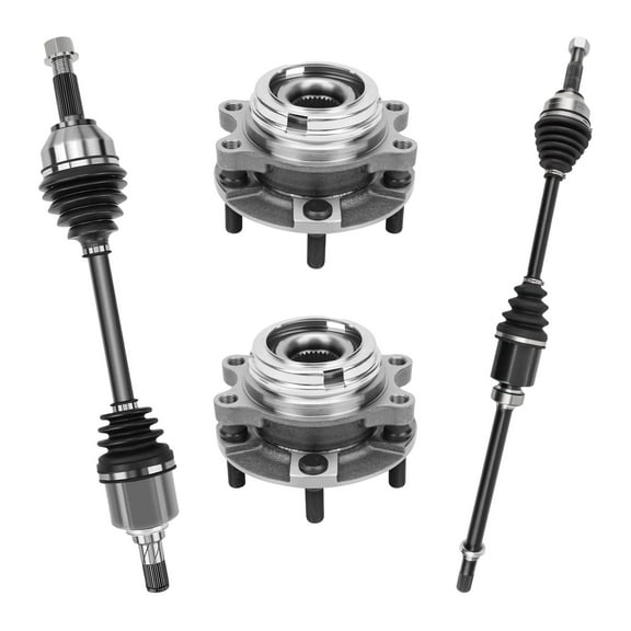 AutoShack Front CV Axle Shaft Left & Right   Wheel Hub Bearing Assemblies with ABS Replacement for 2013 Nissan Altima 4-PC Kit