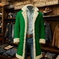 thumbnail image 6 of Christmas Cardigan Santa Jacket Coat for Men Hoodies Claus Adult Suit Outfit Party Women Sherpa Lined Long Green XL, 6 of 6