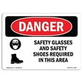 thumbnail image 1 of SignMission OS-DS-A-1218-L-1556 12 x 18 Po Signe de Danger OSHA - Lunettes de Sécurité et Chaussures de Sécurité Requises, 1 of 1