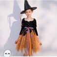 thumbnail image 3 of Disfraz de bruja para niña, disfraz de actuación, vestido de princesa cosplay de bruja para niños de Halloween (adecuado para una altura de 130-145 cm) Sincero Electrónica, 3 of 5
