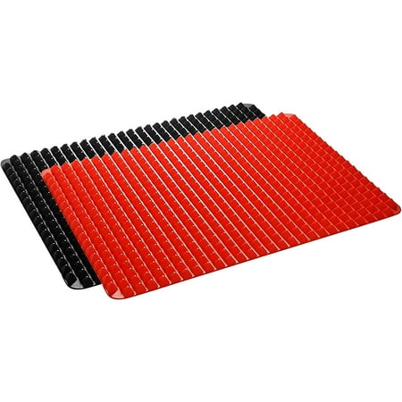 

Silicone Baking Mat -Half Sheet Non Stick Silicon Liner for Bake Pans & Rolling - Macaron/Pastry/Cookie/Bun/Bread Making - Professional Grade Nonstick 2 Pack Red& Black- Large F177557