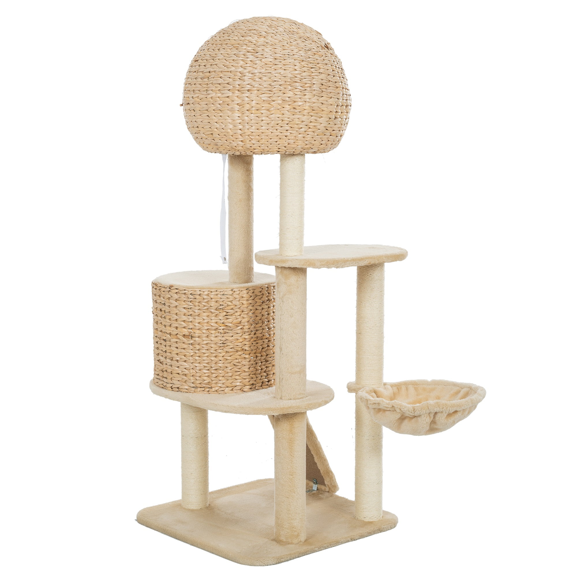 Pefilos 48" Modern Cat Tree Tower for Indoor Cats with Condo and Hammock, Cat Tree House for Kittens Climb Play, Rest, Beige Pefilos 48" Modern Cat Tree Tower for Indoor Cats with Condo and Hammock, Cat Tree House for Kittens Climb Play, Rest, Beige