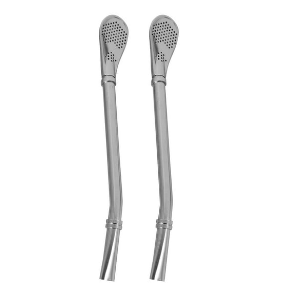 Set of 2 pcs - Stainless Steel Bombilla Gourd Drinking Straw Filtered