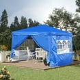 thumbnail image 5 of Pop Up Canopy Tent 10x10, Instant Outdoor Gazebo with Removable Sidewalls, Portable Shade Shelter with 4 Sand Bags & Carry Bag for Patio, Party, Beach, Camping, Blue, 5 of 10