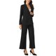 thumbnail image 4 of Conjunto de Blazer y Pantalones INSPIRE CHIC para Mujer, Traje de 2 Piezas con Botón Único para Oficina, Color Negro, 4 of 6