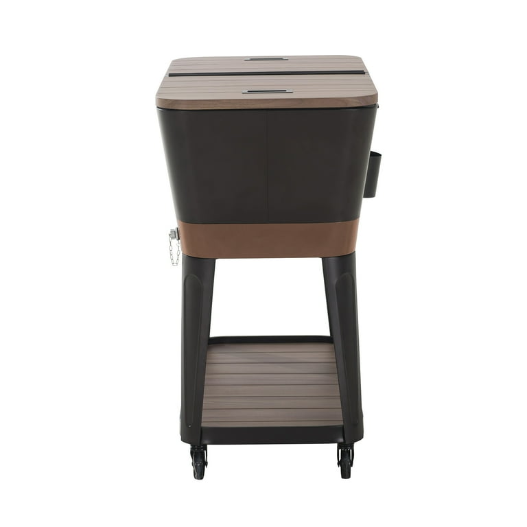 Patio Cooler Sunjoy 80-Quart Copper Rolling Ice Chest Cooler Cart