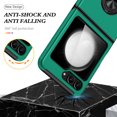 thumbnail image 7 of Allytech Hybrid Case for Samsung Galaxy Z Flip5 with 360° Rotatable Ring Kickstand, Soft TPU + Rugged PC, Screen Lens Protection Shockproof Anti-Fall Magnetic Car Mount Back Case - Darkgreen, 7 of 7