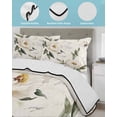 thumbnail image 4 of Vintage Floral Spring Twin Size Down Alternative Comforter, Lightweight Comforter Quilt Bedding Set with Pillow Shams Farmhouse Botanical White Flowers All Seasons Bed Comforter Duvet Insert 68"x86", 4 of 7