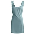 thumbnail image 4 of SMihono Robe d'Été pour Femmes Grande Taille Robe d'Été à Bretelles Tricotée Robe Coupe Ajustée Unie Quotidienne de Fête Mini Robe, 4 of 7