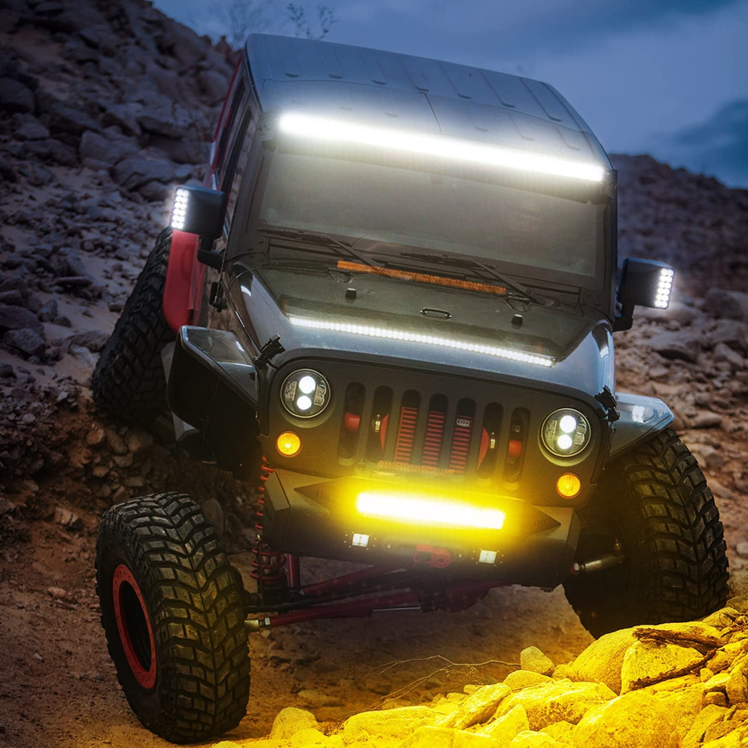 Nilight 12Inch Amber LED Light Bar 240W Triple Row Spot Flood Combo Led Off Road Lights for Truck Car ATV SUV Cabin Boat with 16AWG Wiring Harness Kit