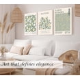 thumbnail image 2 of Induslyfe Framed Green Wall Art Canvas Decor Set of 3, Matisse Wall Art Framed Prints Posters Mid Century Modern Art, Aesthetic Floral Botanical wall art for bedroom, living room bathroom 18x24, 2 of 7