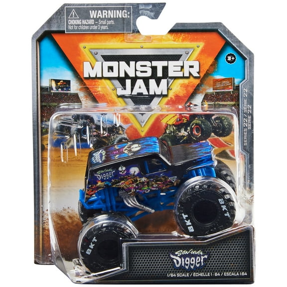 Monster Jam, Official Son-uva Digger Monster Truck, Die-Cast Vehicle, True Heavy Metal Series, 1:64 Scale, Kids Toys for Boys Ages 3 and up