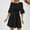 Black, variant on ZHUGeLI Women's Summer Sundress Womens Fashion Summer Short Sleeve Bandsge Round-Neck Solid Vacation Beach Dress Smocked Elastic Waist Tiered Midi Dress
