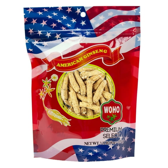 WOHO Cultivated American Ginseng 1338 Half Short Small 8 oz Bag