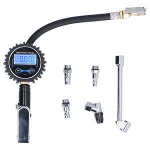 FLAMEEN 300PSI Tire Inflator Meter LCD Digital Display Inflation Pressure Gauge 4 Units For Car Van Motorcycle Dirt Bike,Digital Tire Inflator Gauge,Pneumatic Tool