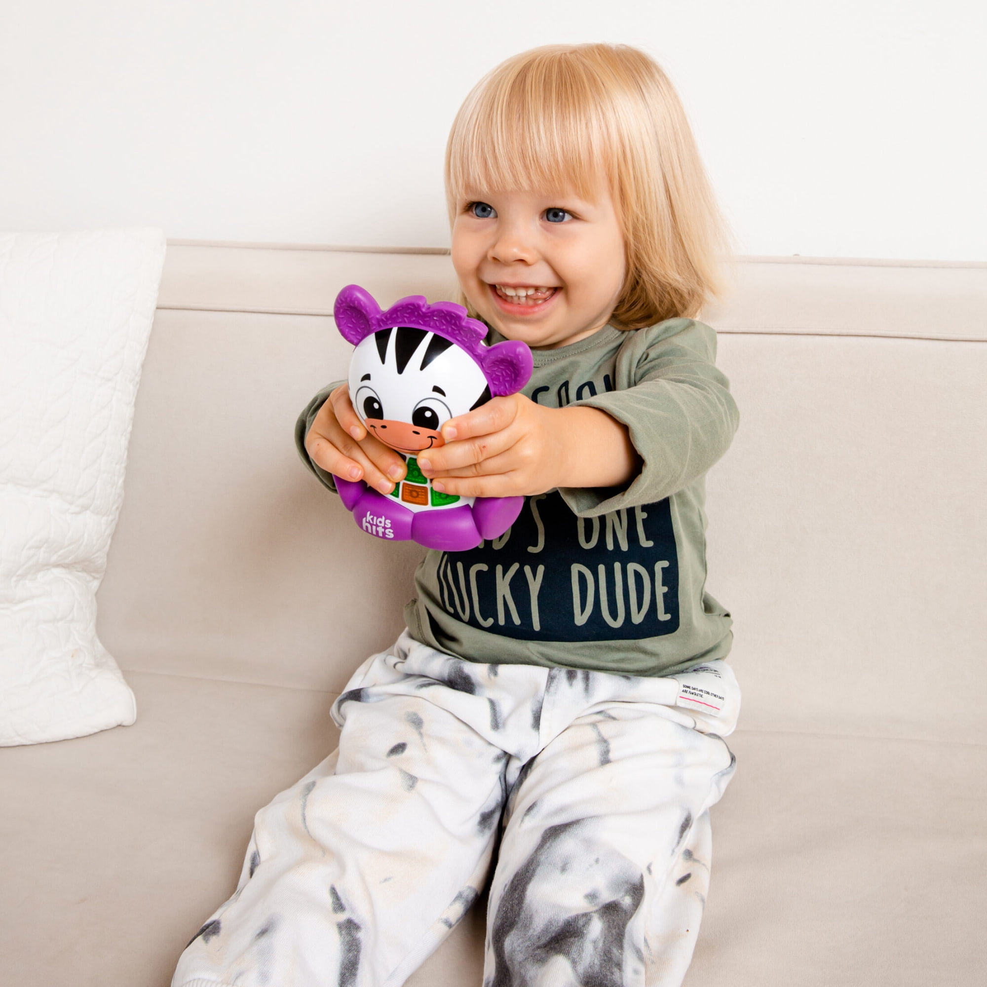 Kids Hits: Babykins Zebra - Lights & Sounds Toy, Playful Musical Tunes, Interactive Buttons, Moving Parts, ABC & Counting Play, Kids & Toddlers 2+