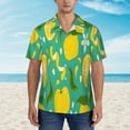 thumbnail image 2 of Lsque fruits Pattern Hawaiian Shirt for Men Unisex Summer Beach Casual Short Sleeve Cotton Linen Button Down Shirts,Large, 2 of 7