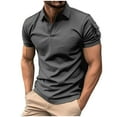 thumbnail image 6 of 2 Pack Golf Shirts for Men Short Sleeve Button Collared Athletic Workout T-Shirts Mens Casual Solid Pullover Breathable Baseball Tees Tops, 6 of 8
