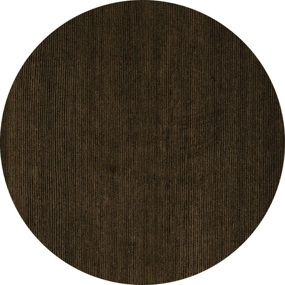 Ahgly Company Indoor Round Abstract Brown Modern Area Rugs, 5' Round