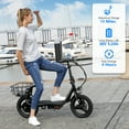 thumbnail image 4 of SANOPY Electric Scooter with Seat, 560W Peak 500Wh Battery 15 Miles Range 20Mph Top Speed, Foldable Electric Scooter for Adults with Basket, Black, 4 of 10