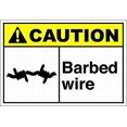 thumbnail image 1 of Barbed Wire 4 Caution OSHA Ansi Sign Outdoor Warning Sign Tin Metal Art Caution Sign 16" x 12", 1 of 4