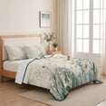 thumbnail image 5 of Queen Quilt Set 90''x96'', Botanical Floral Lightweight Summer Bedspread Coverlet Set with 2 Pillow Shams, Summer Spring Farmhouse Flowers Breathable All Season Quilt Bedding for Bedroom/Guest Room, 5 of 9